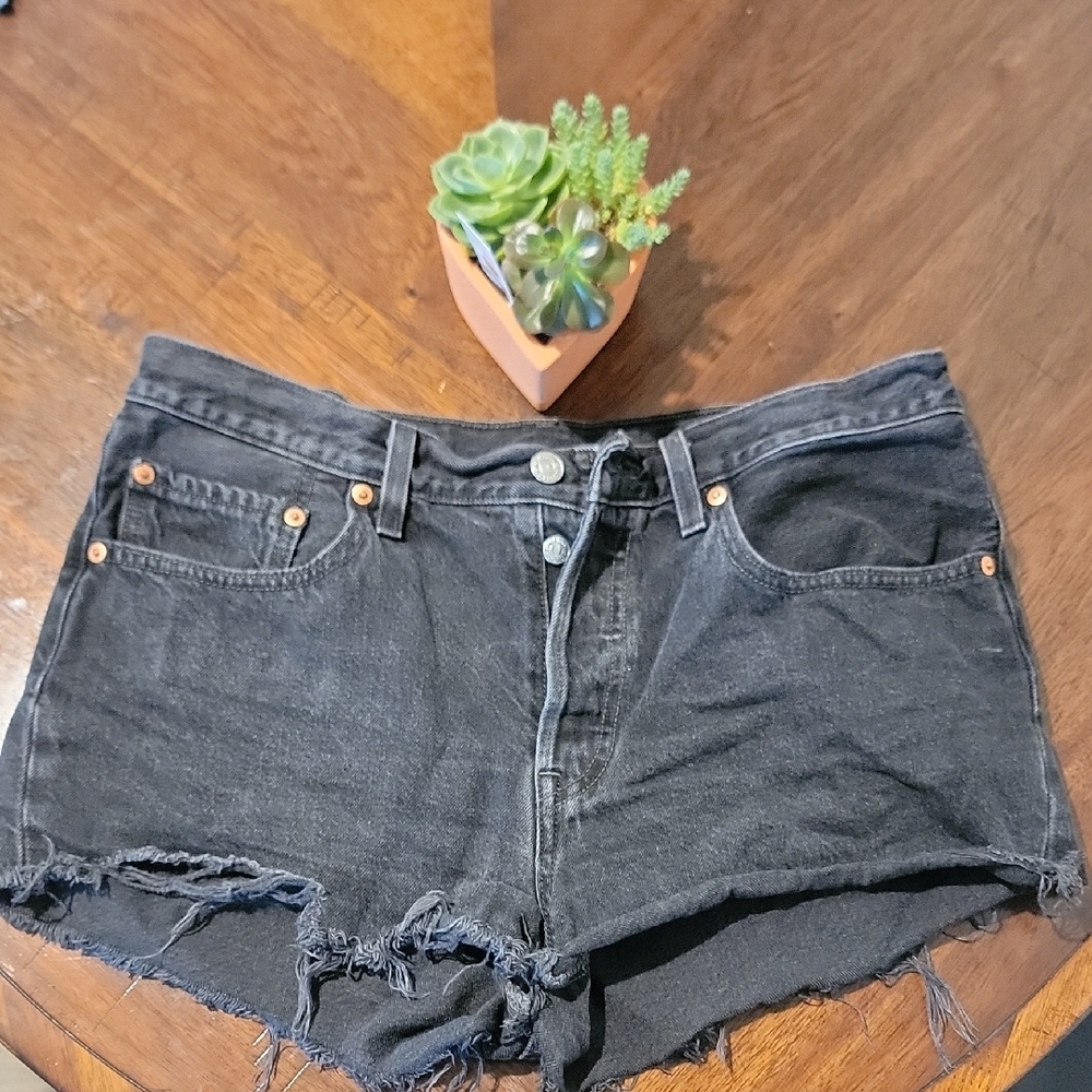 Levis Women's Black Denim Shorts Size 30